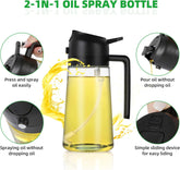 2 in 1 Oil Spray and Dispenser for Healthy Cooking 16 oz.